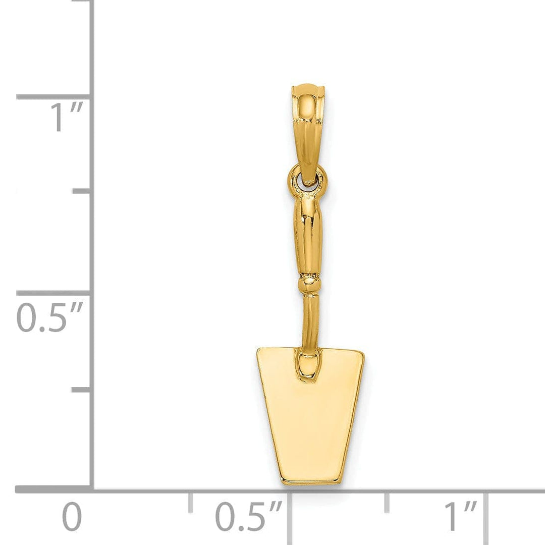 Lovely Rita's Pendants & Charms 14K Yellow Gold Polished Finish 3-Dimensional Concrete Spatula Hand Tool Charm Pendant