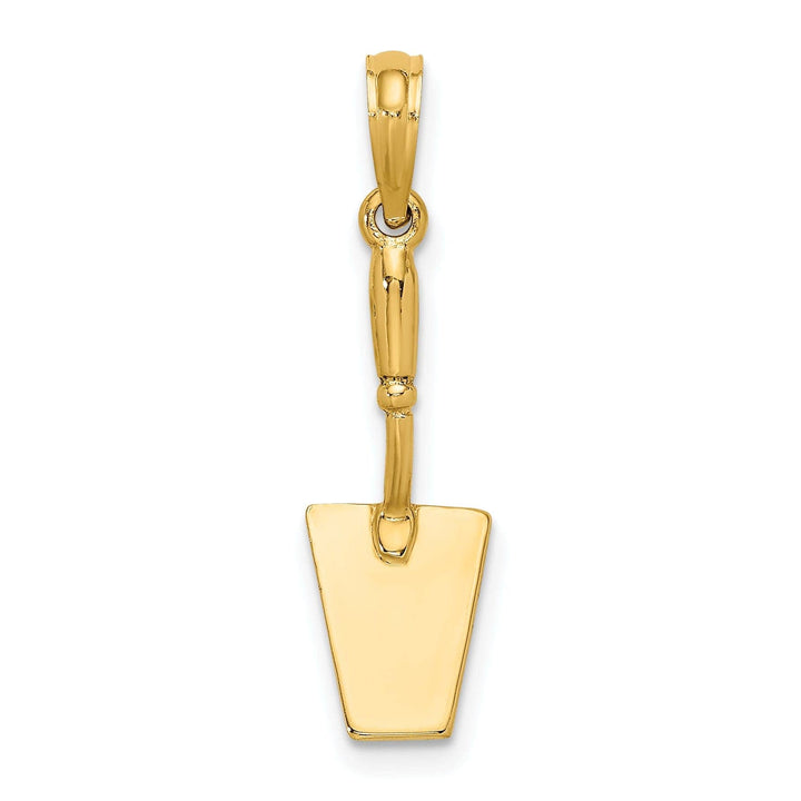 Lovely Rita's Pendants & Charms 14K Yellow Gold Polished Finish 3-Dimensional Concrete Spatula Hand Tool Charm Pendant