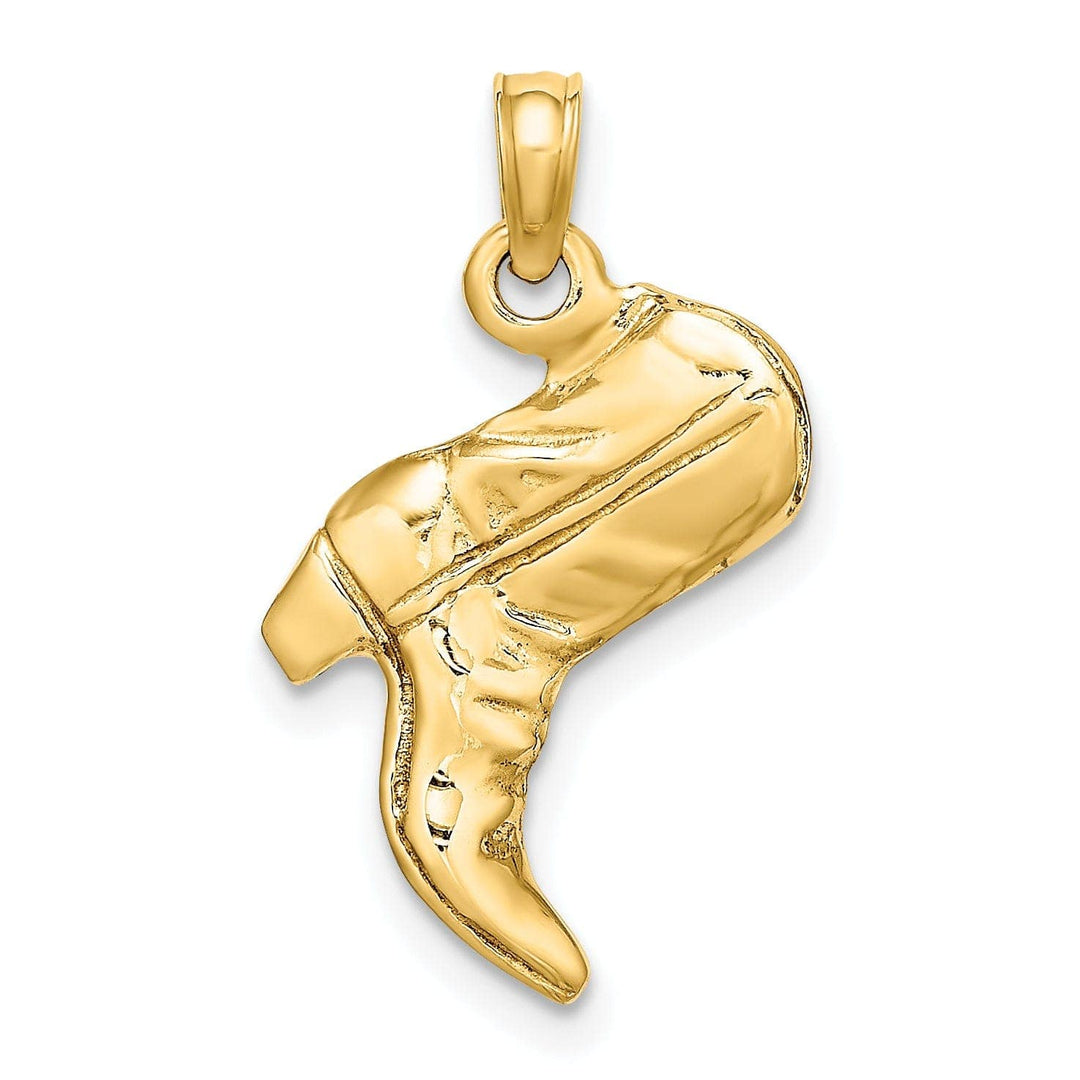 Lovely Rita's Pendants & Charms 14K Yellow Gold Polished Finish 3-Dimensional Cowboy Boot Charm