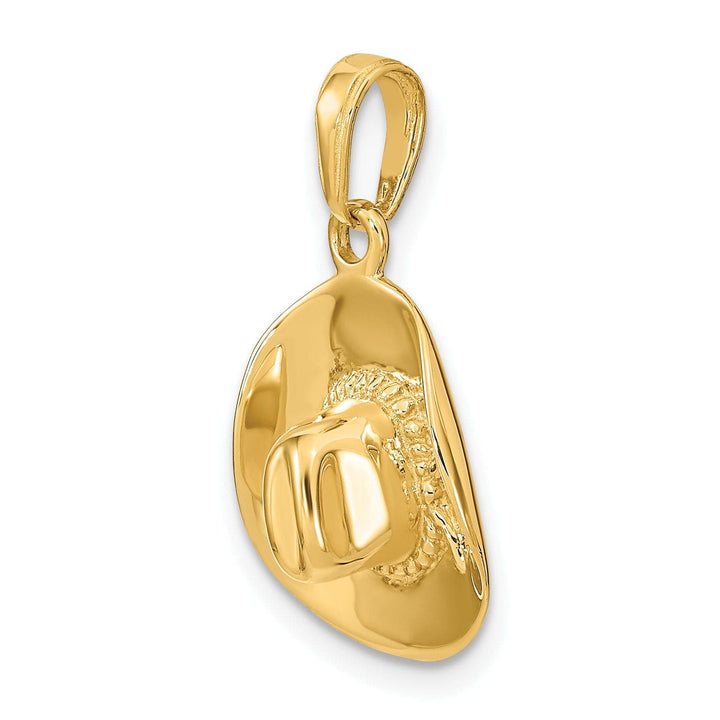 Lovely Rita's Pendants & Charms 14k Yellow Gold Polished Finish 3-Dimensional Cowboy Hat Charm Pendant