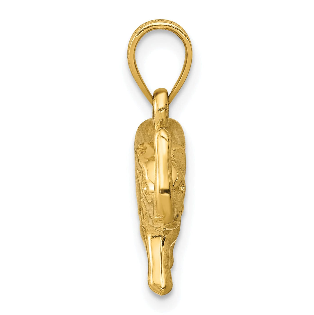 Lovely Rita's Pendants & Charms 14k Yellow Gold Polished Finish 3-Dimensional Elephant Charm Pendant