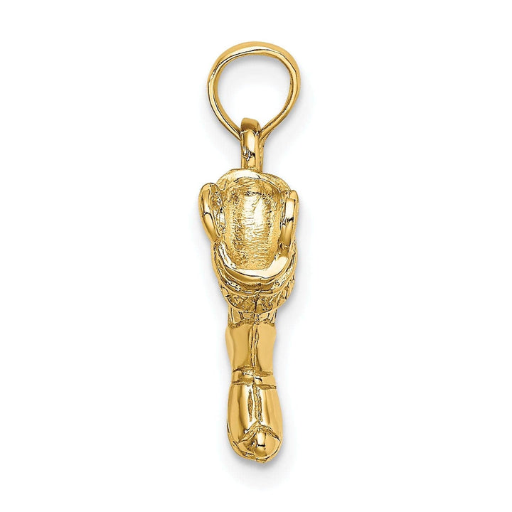 Lovely Rita's Pendants & Charms 14k Yellow Gold Polished Finish 3-Dimensional Firefighter Boot Charm Pendant