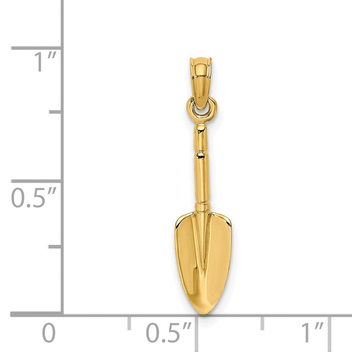 Lovely Rita's Pendants & Charms 14K Yellow Gold Polished Finish 3-Dimensional Garden Trowel Tool Charm Pendant