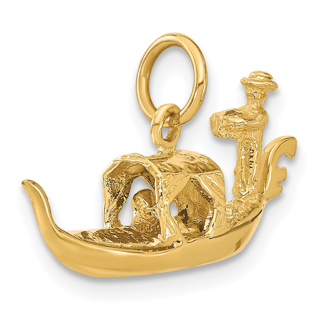 Lovely Rita's Pendants & Charms 14K Yellow Gold Polished Finish 3-Dimensional Gondola Charm Pendant