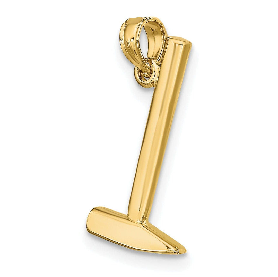 Lovely Rita's Pendants & Charms 14K Yellow Gold Polished Finish 3-Dimensional Hammer Charm Pendant