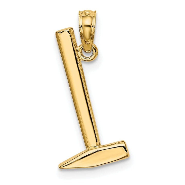 Lovely Rita's Pendants & Charms 14K Yellow Gold Polished Finish 3-Dimensional Hammer Charm Pendant