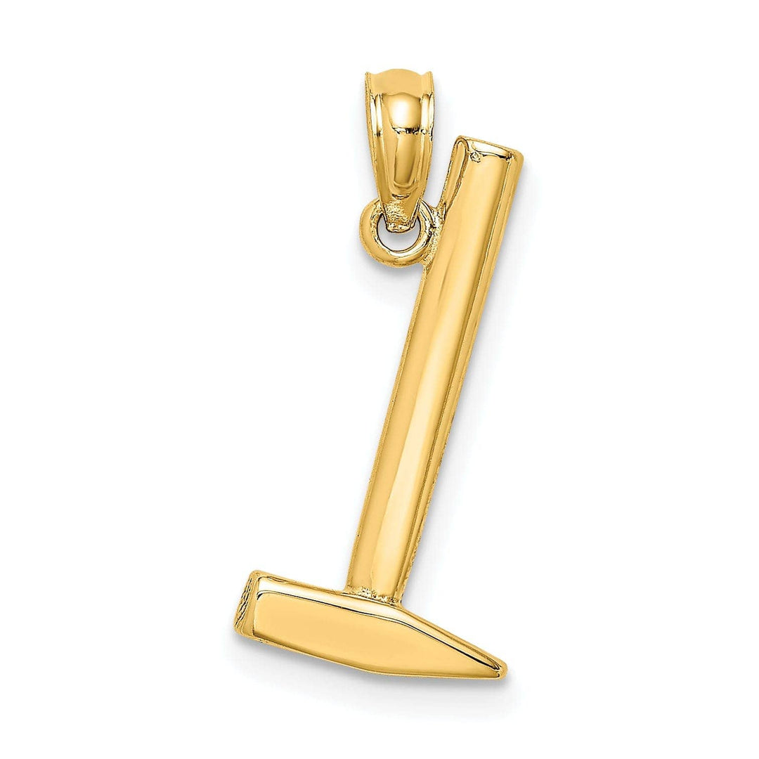 Lovely Rita's Pendants & Charms 14K Yellow Gold Polished Finish 3-Dimensional Hammer Charm Pendant