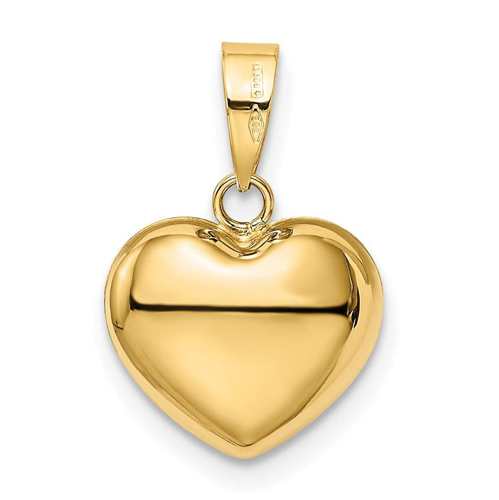 Lovely Rita's Pendants & Charms 14K Yellow Gold Polished Finish 3 Dimensional Hollow Puffed Heart Design Charm Pendant