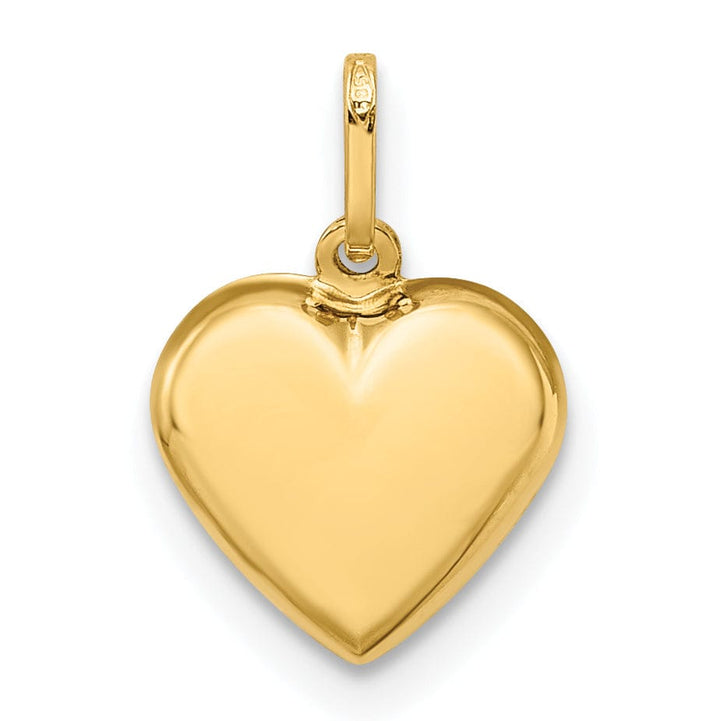 Lovely Rita's Pendants & Charms 14K Yellow Gold Polished Finish 3 Dimensional Hollow Puffed Heart Design Pendant Charm