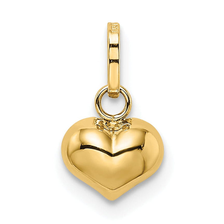 Lovely Rita's Pendants & Charms 14K Yellow Gold Polished Finish 3 Dimensional Hollow Puffed Heart Pendant Charm