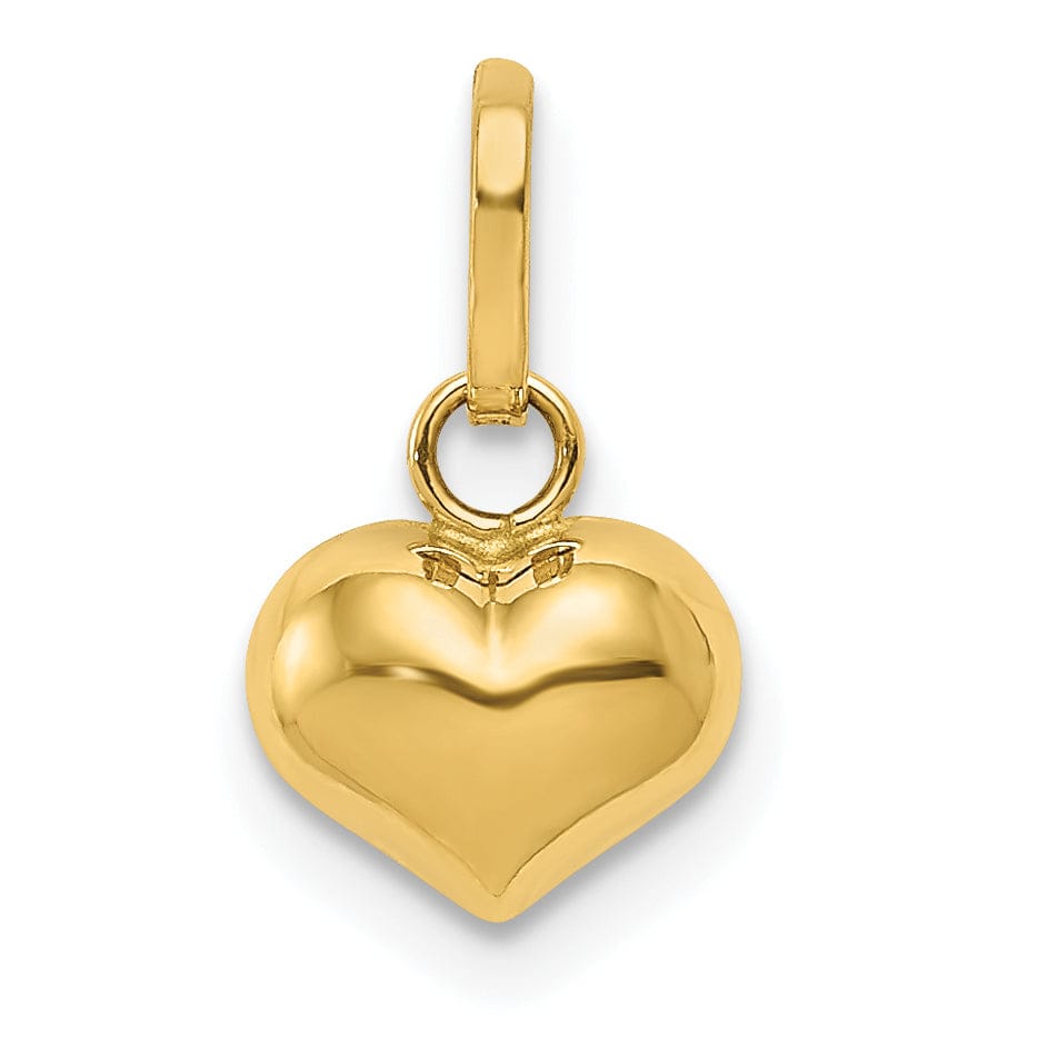 Lovely Rita's Pendants & Charms 14K Yellow Gold Polished Finish 3 Dimensional Hollow Puffed Heart Pendant Charm