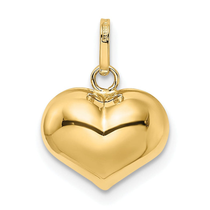 Lovely Rita's Pendants & Charms 14K Yellow Gold Polished Finish 3-Dimensional Hollow Puffed Heart Pendant Charm