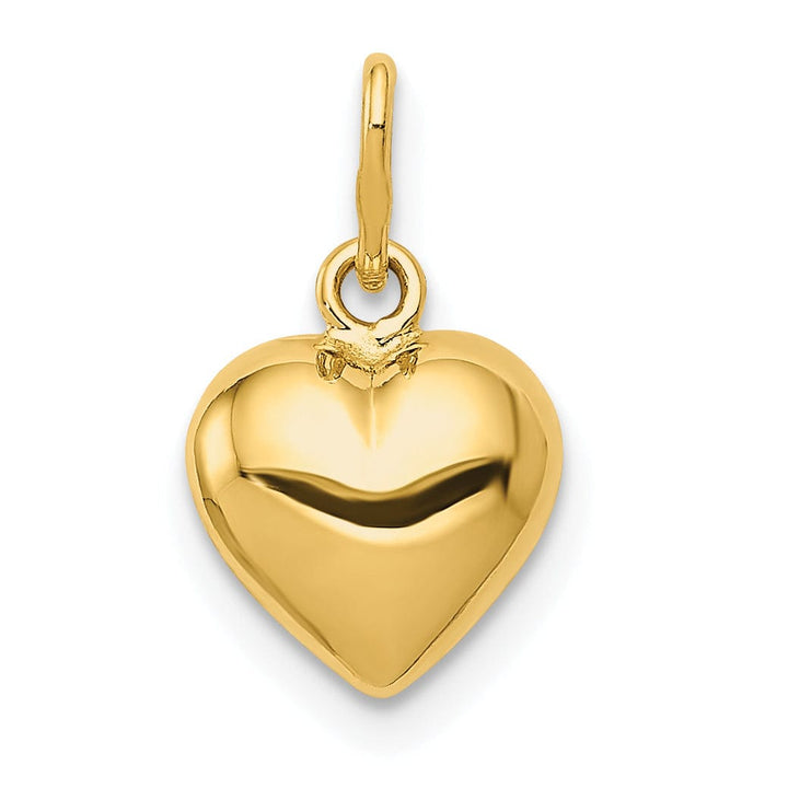 Lovely Rita's Pendants & Charms 14K Yellow Gold Polished Finish 3-Dimensional Hollow Puffed Heart Shape Design Pendant Charm
