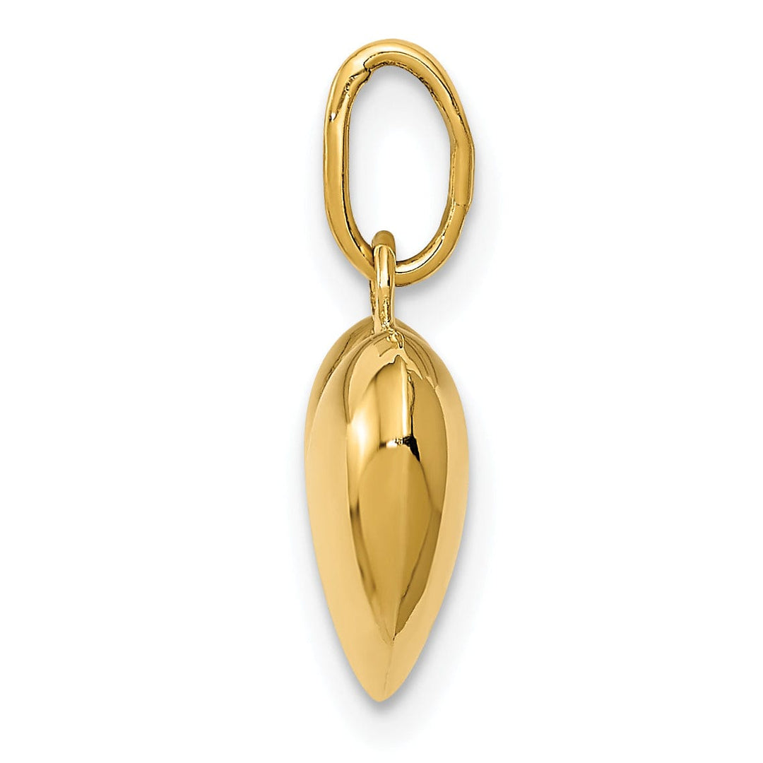 Lovely Rita's Pendants & Charms 14K Yellow Gold Polished Finish 3-Dimensional Hollow Puffed Heart Shape Pendant Charm