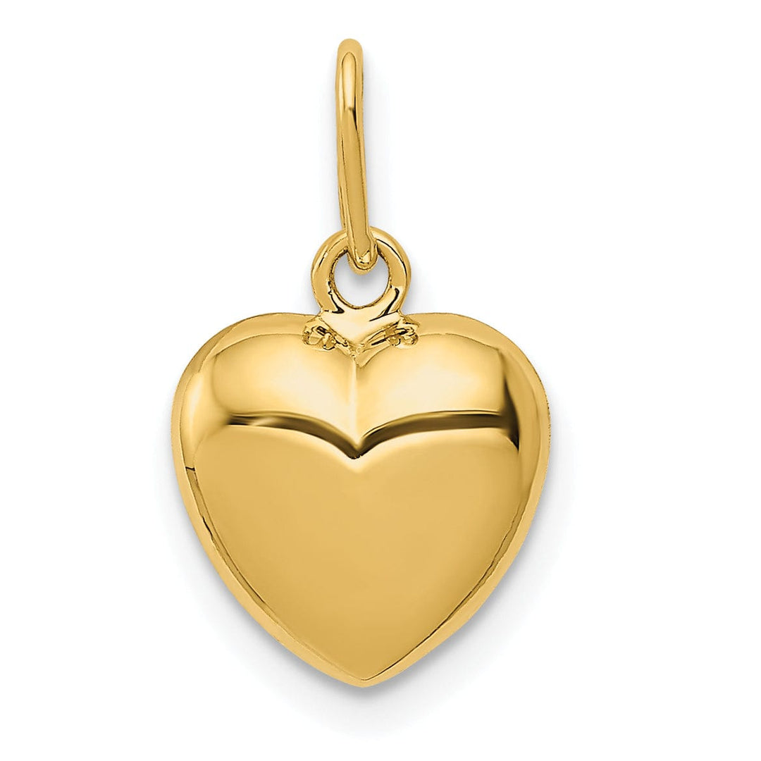 Lovely Rita's Pendants & Charms 14K Yellow Gold Polished Finish 3-Dimensional Hollow Puffed Heart Shape Pendant Charm