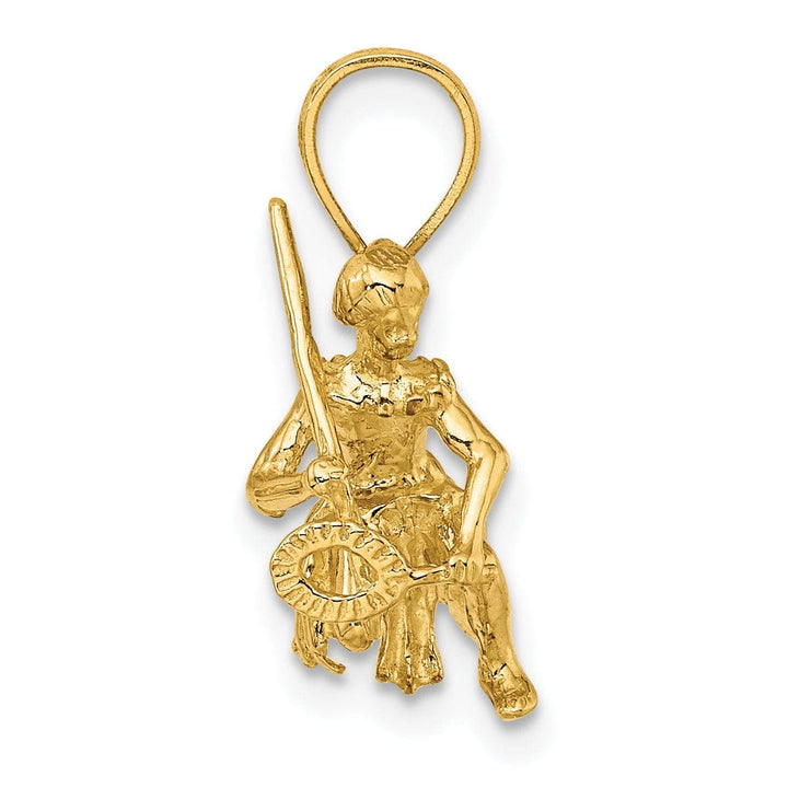 Lovely Rita's Pendants & Charms 14K Yellow Gold Polished Finish 3-Dimensional Island Warrior Dance Charm Pendant