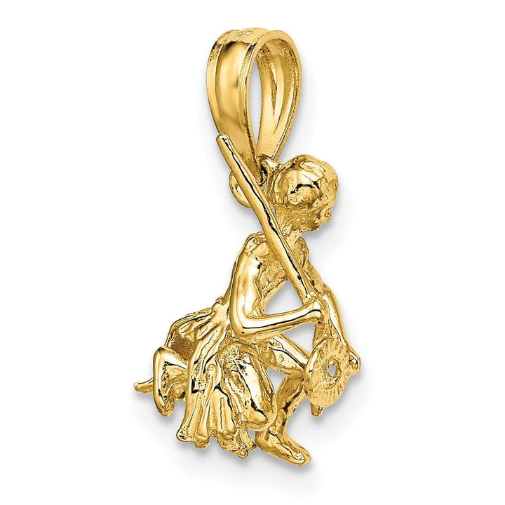 Lovely Rita's Pendants & Charms 14K Yellow Gold Polished Finish 3-Dimensional Island Warrior Dance Charm Pendant