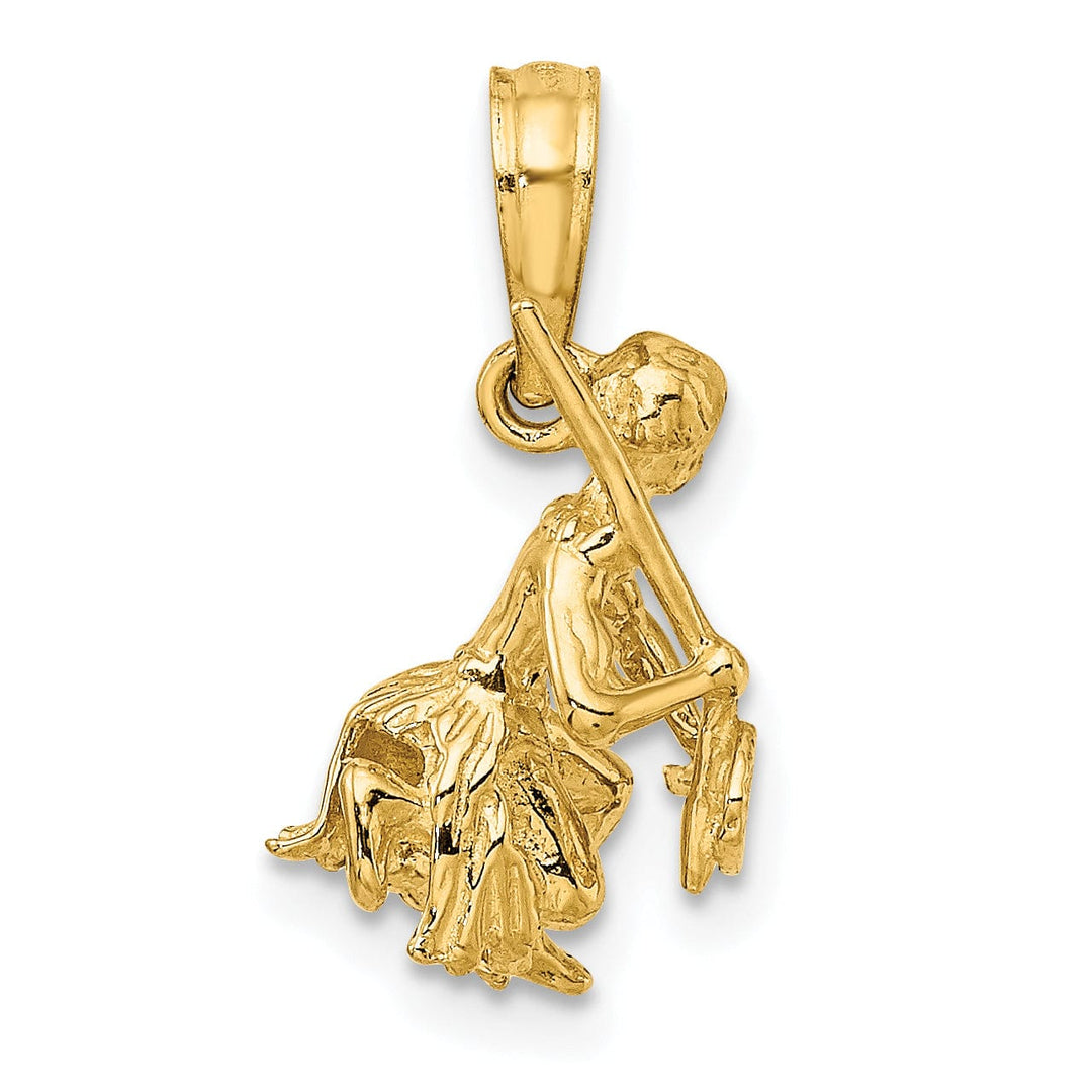 Lovely Rita's Pendants & Charms 14K Yellow Gold Polished Finish 3-Dimensional Island Warrior Dance Charm Pendant