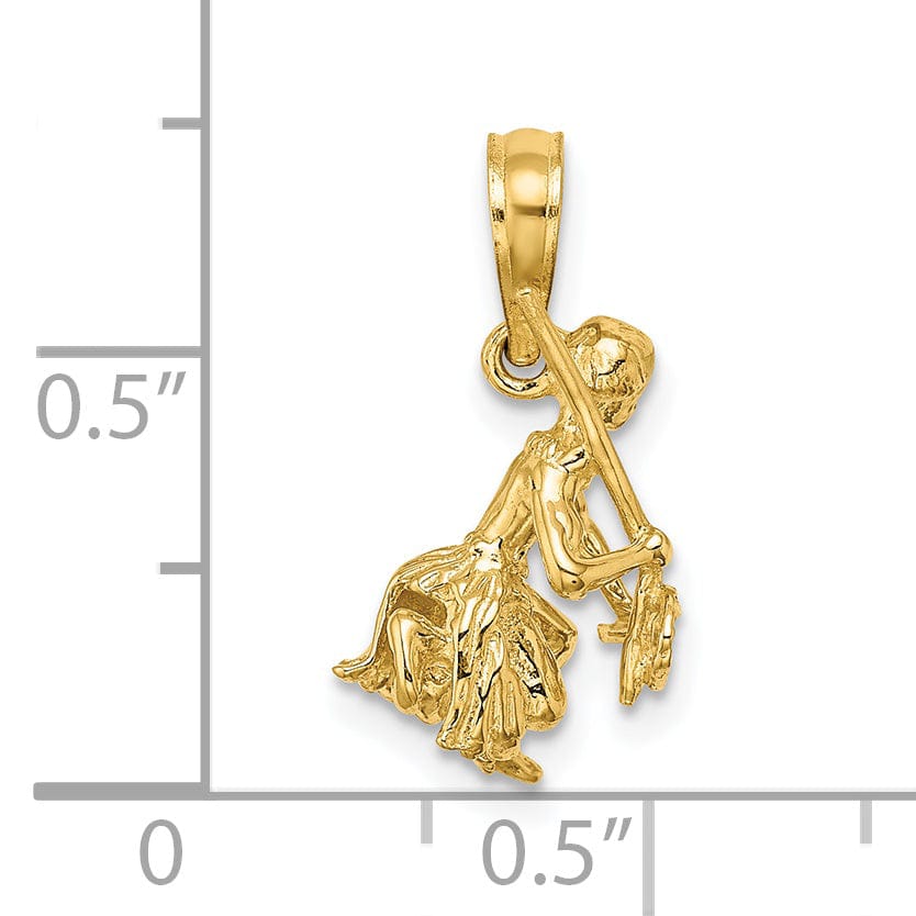 Lovely Rita's Pendants & Charms 14K Yellow Gold Polished Finish 3-Dimensional Island Warrior Dance Charm Pendant
