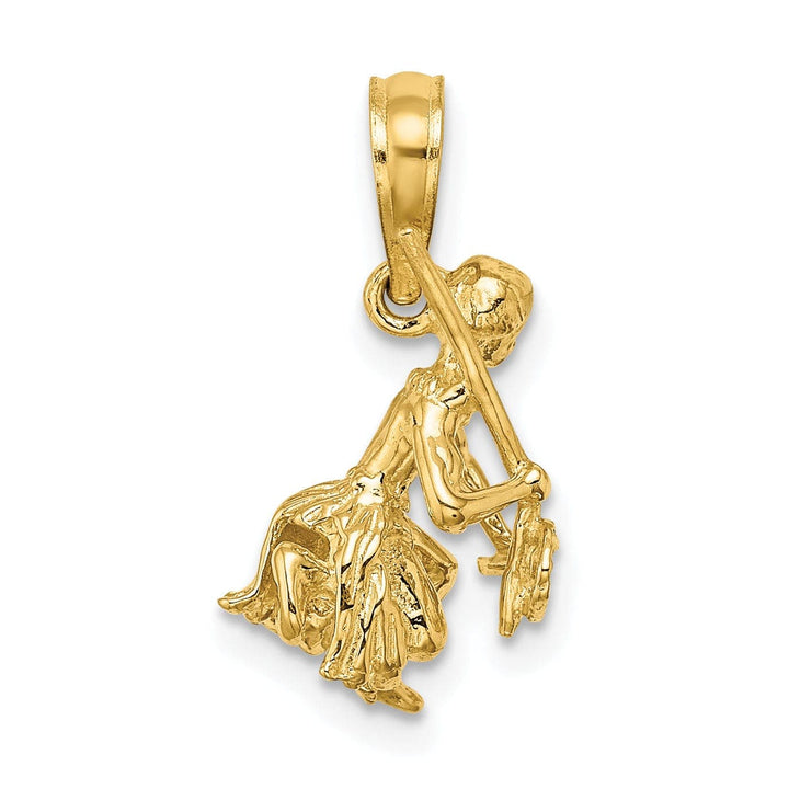 Lovely Rita's Pendants & Charms 14K Yellow Gold Polished Finish 3-Dimensional Island Warrior Dance Charm Pendant
