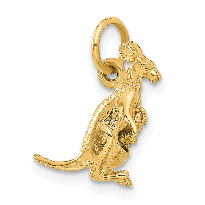 Lovely Rita's Pendants & Charms 14k Yellow Gold Polished Finish 3-Dimensional Joey Kangaroo Charm Pendant