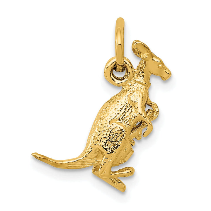 Lovely Rita's Pendants & Charms 14k Yellow Gold Polished Finish 3-Dimensional Joey Kangaroo Charm Pendant