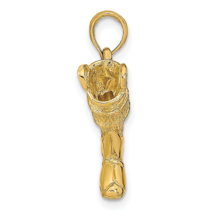 Lovely Rita's Pendants & Charms 14k Yellow Gold Polished Finish 3-Dimensional Large Firefighter Boot Charm Pendant