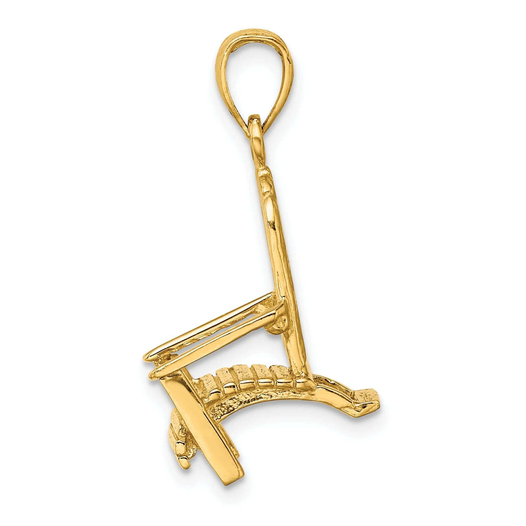 Lovely Rita's Pendants & Charms 14K Yellow Gold Polished Finish 3-Dimensional Lattice Design Beach Chair Charm Pendant