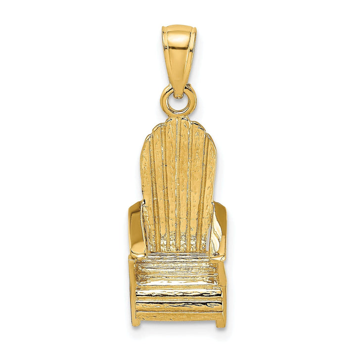 Lovely Rita's Pendants & Charms 14K Yellow Gold Polished Finish 3-Dimensional Lattice Design Beach Chair Charm Pendant