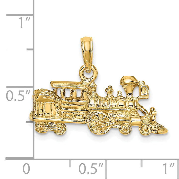 Lovely Rita's Pendants & Charms 14K Yellow Gold Polished Finish 3-Dimensional locomotive Train Charm Pendant