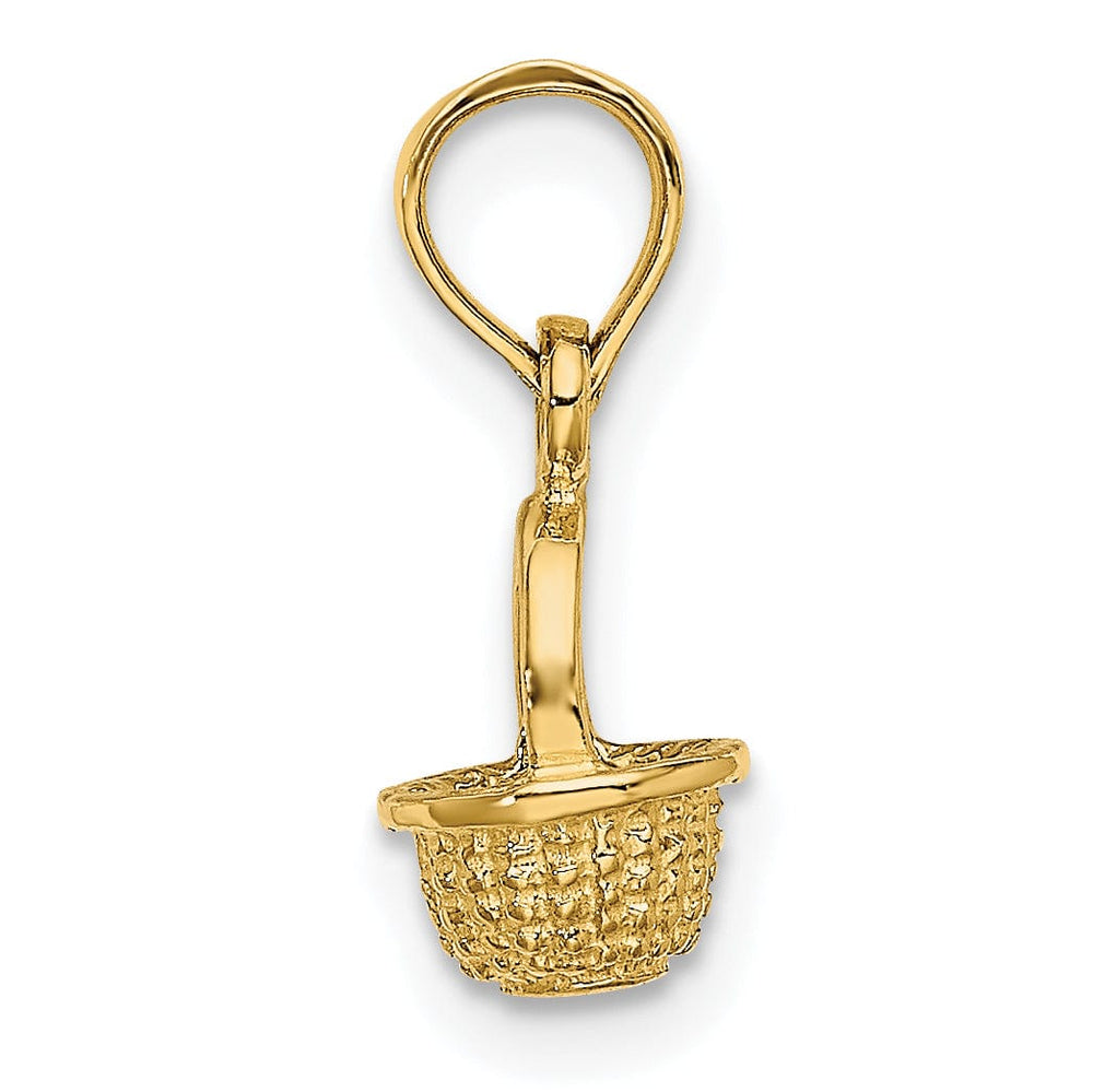 Lovely Rita's Pendants & Charms 14K Yellow Gold Polished Finish 3-Dimensional Mini Basket Charm Pendant