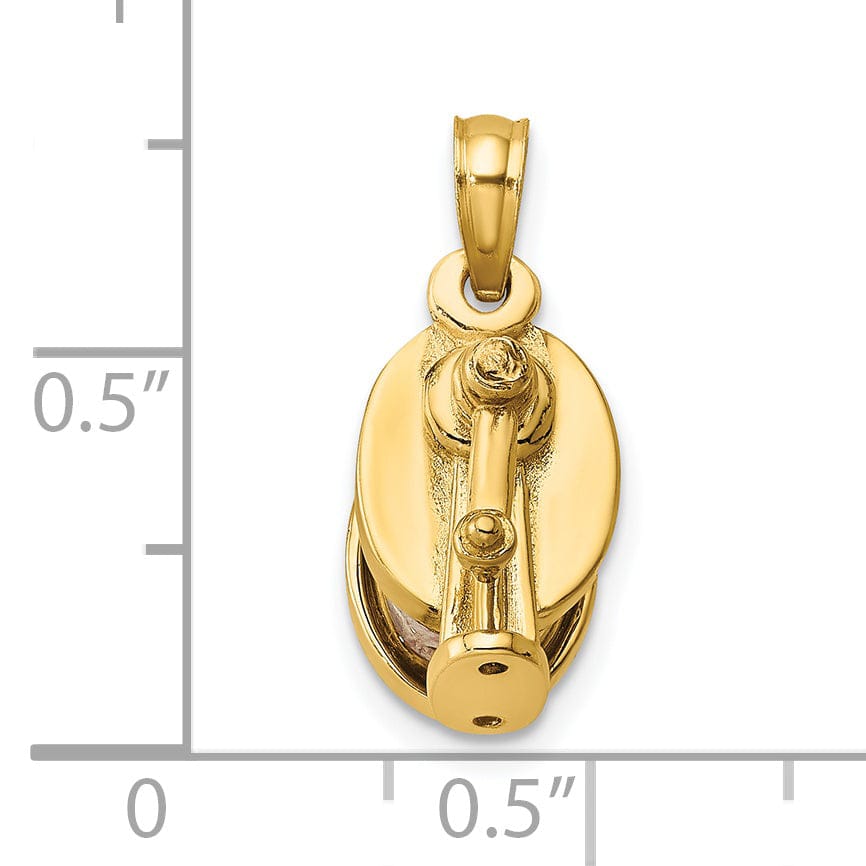 Lovely Rita's Pendants & Charms 14K Yellow Gold Polished Finish 3-Dimensional Moveable Pencil Sharpener Charm Pendant
