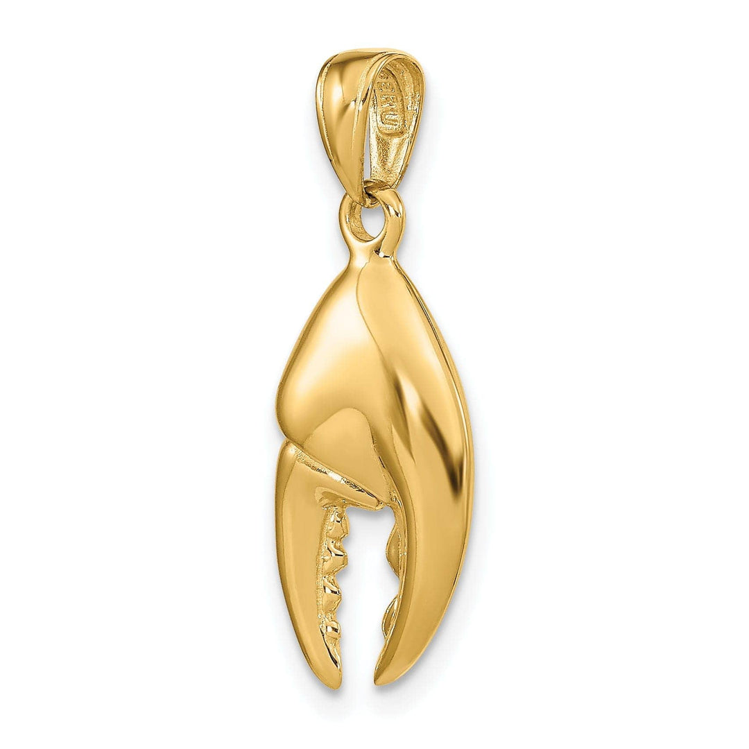 Lovely Rita's Pendants & Charms 14K Yellow Gold Polished Finish 3-Dimensional Moveable Stone Crab Claw Charm Pendant