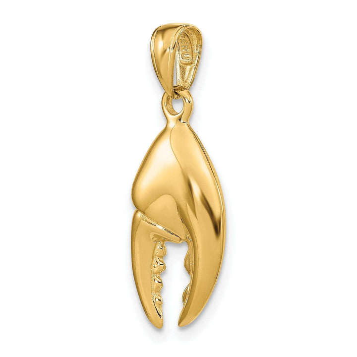 Lovely Rita's Pendants & Charms 14K Yellow Gold Polished Finish 3-Dimensional Moveable Stone Crab Claw Charm Pendant