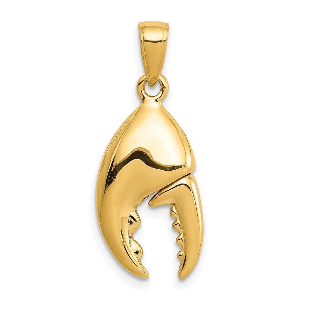 Lovely Rita's Pendants & Charms 14K Yellow Gold Polished Finish 3-Dimensional Moveable Stone Crab Claw Charm Pendant