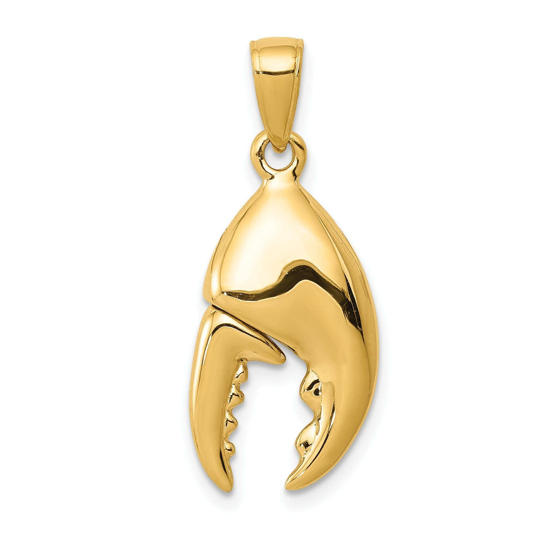 Lovely Rita's Pendants & Charms 14K Yellow Gold Polished Finish 3-Dimensional Moveable Stone Crab Claw Charm Pendant