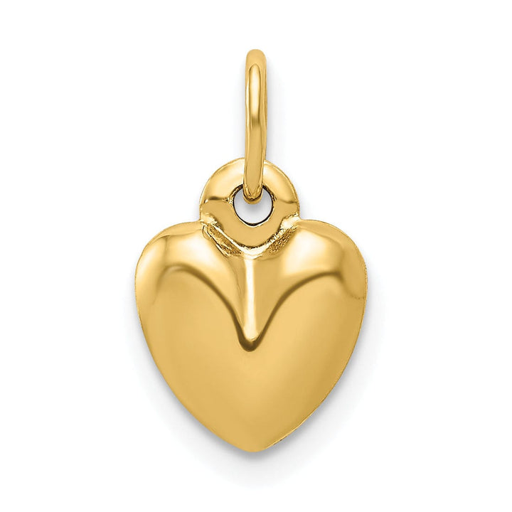 Lovely Rita's Pendants & Charms 14K Yellow Gold Polished Finish 3 Dimensional Puffed Hollow Heart Shape Design Charm Pendant