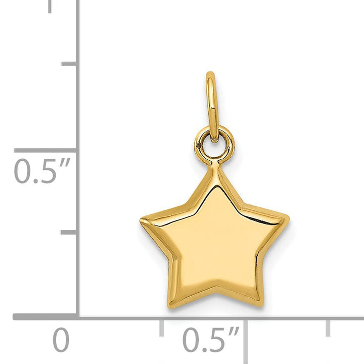Lovely Rita's Pendants & Charms 14k Yellow Gold Polished Finish 3-Dimensional Puffed Star Design Charm Pendant