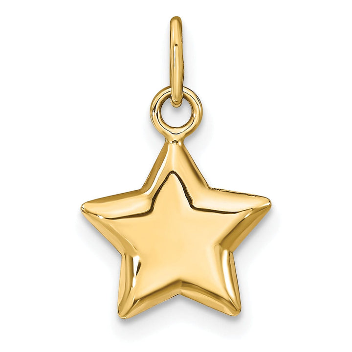 Lovely Rita's Pendants & Charms 14k Yellow Gold Polished Finish 3-Dimensional Puffed Star Design Charm Pendant