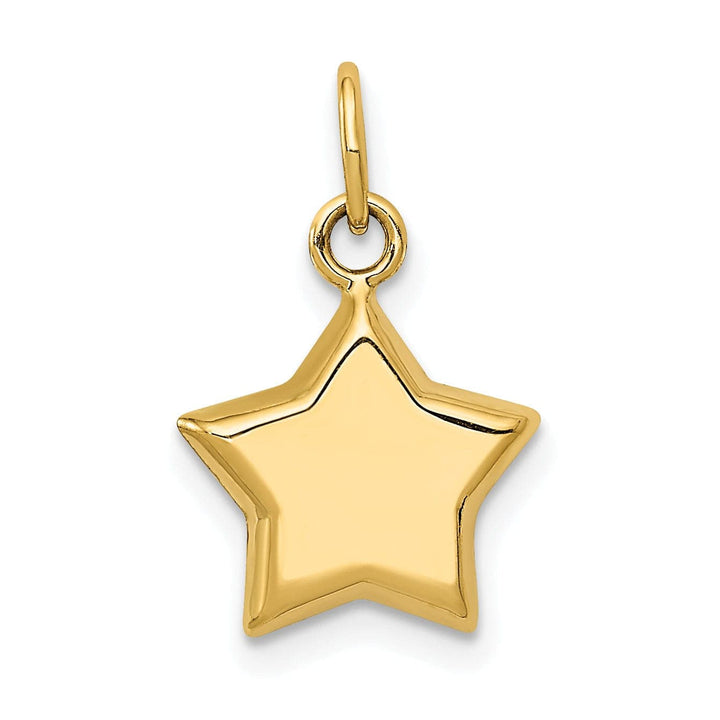 Lovely Rita's Pendants & Charms 14k Yellow Gold Polished Finish 3-Dimensional Puffed Star Design Charm Pendant
