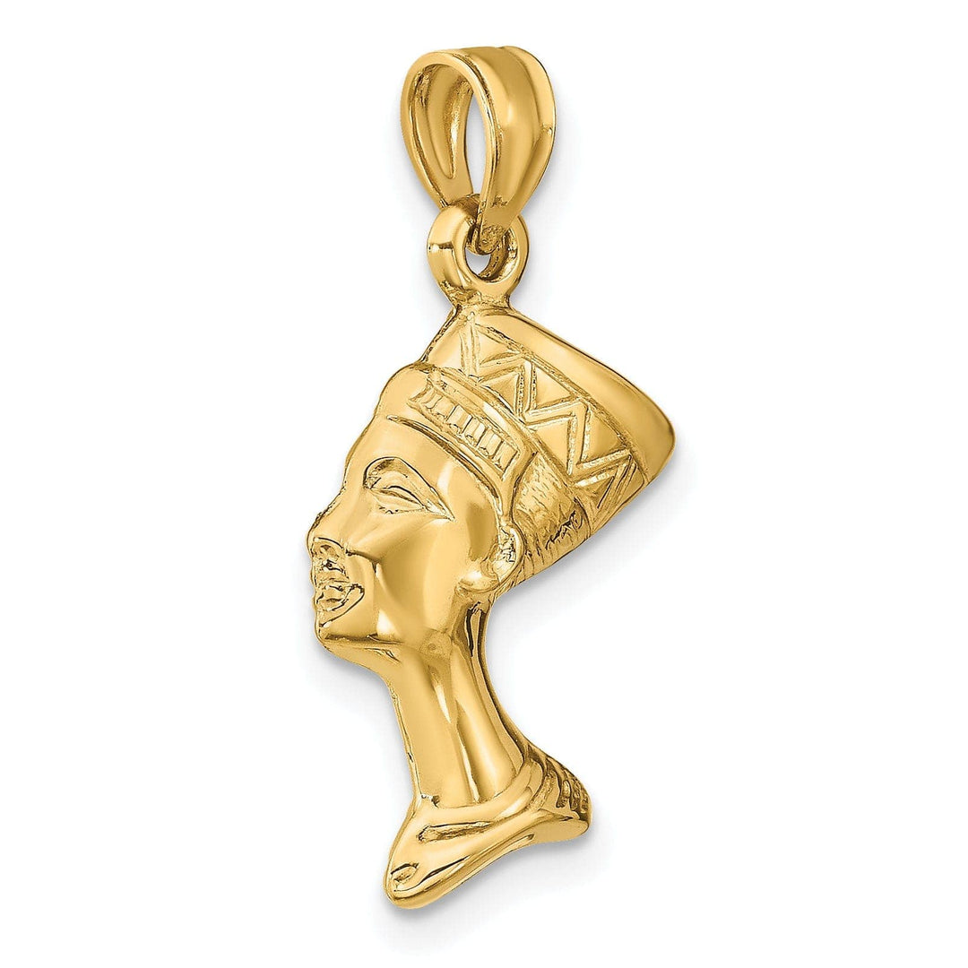 Lovely Rita's Pendants & Charms 14k Yellow Gold Polished Finish 3-Dimensional Queen Nefertiti Charm Pendant