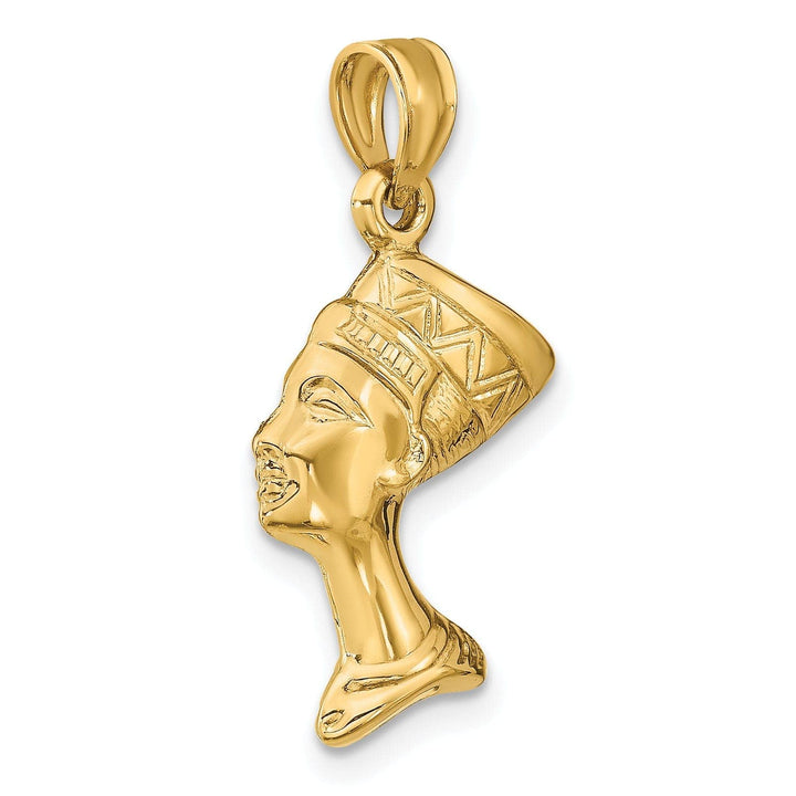 Lovely Rita's Pendants & Charms 14k Yellow Gold Polished Finish 3-Dimensional Queen Nefertiti Charm Pendant