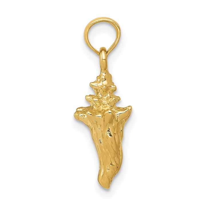 Lovely Rita's Pendants & Charms 14k Yellow Gold Polished Finish 3-Dimensional Soild Men's Conch Shell Charm Pendant
