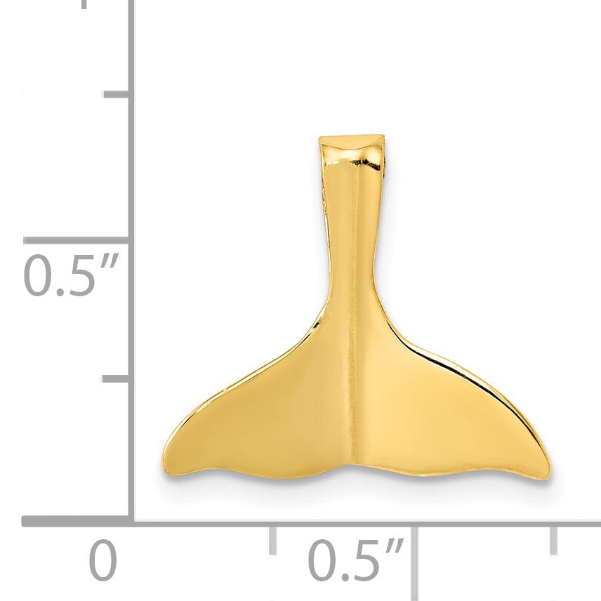 Lovely Rita's Pendants & Charms 14k Yellow Gold Polished Finish 3-Dimensional Solid Whale Tail Slide Pendant will not fit Omega Chain