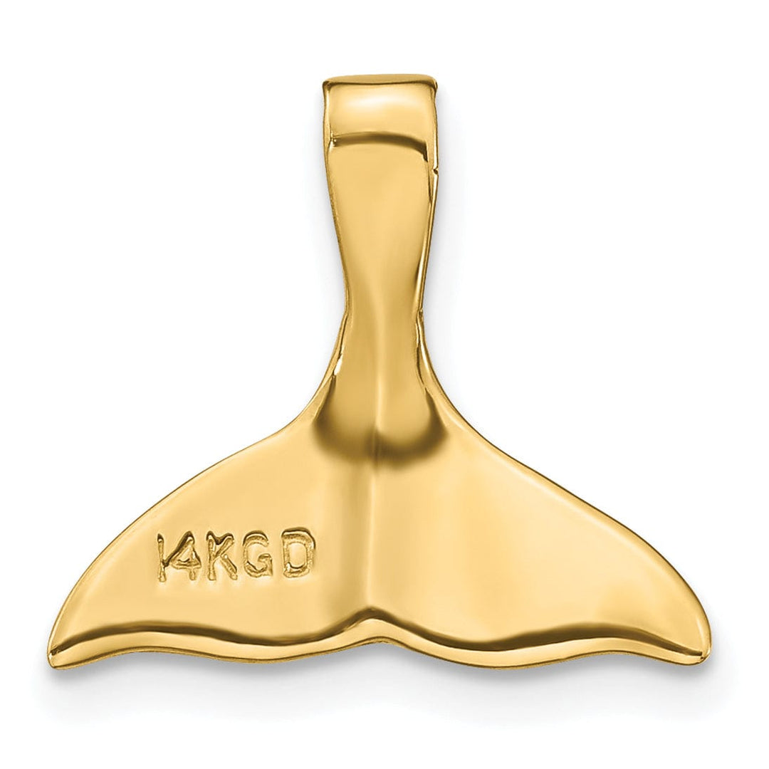 Lovely Rita's Pendants & Charms 14k Yellow Gold Polished Finish 3-Dimensional Solid Whale Tail Slide Pendant will not fit Omega Chain