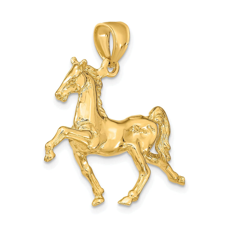 Lovely Rita's Pendants & Charms 14K Yellow Gold Polished Finish 3-Dimensional Tennessee Walking Horse Charm Pendant