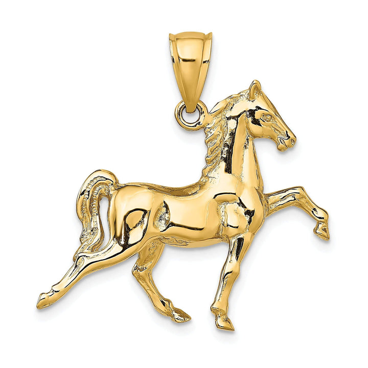Lovely Rita's Pendants & Charms 14K Yellow Gold Polished Finish 3-Dimensional Tennessee Walking Horse Charm Pendant