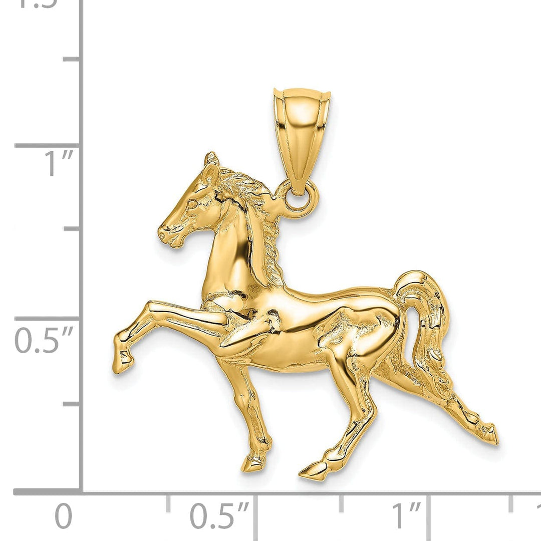 Lovely Rita's Pendants & Charms 14K Yellow Gold Polished Finish 3-Dimensional Tennessee Walking Horse Charm Pendant