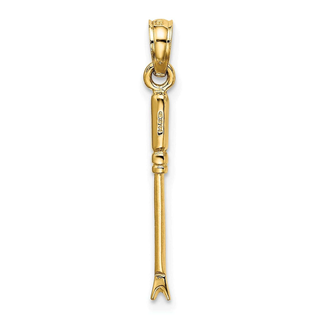 Lovely Rita's Pendants & Charms 14K Yellow Gold Polished Finish 3-Dimensional Weeding Garden Tool Charm Pendant