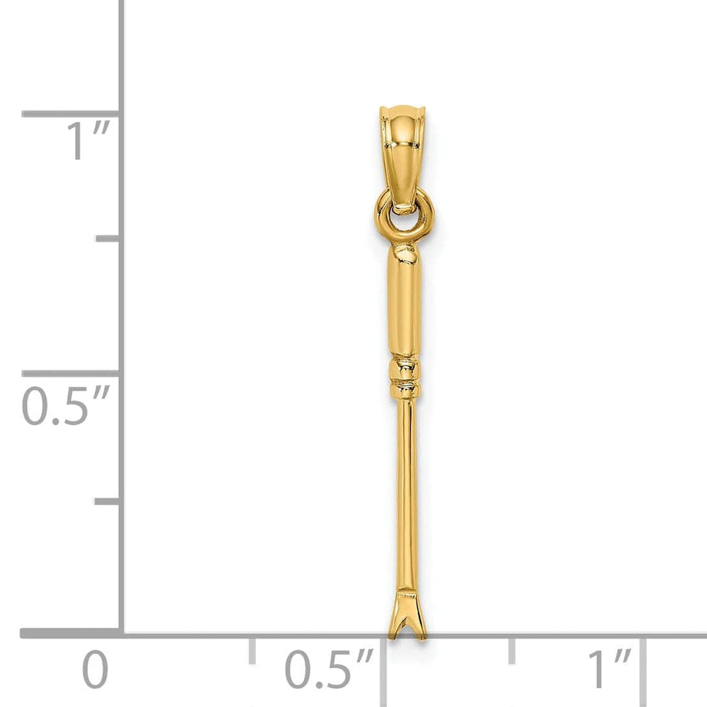 Lovely Rita's Pendants & Charms 14K Yellow Gold Polished Finish 3-Dimensional Weeding Garden Tool Charm Pendant